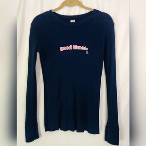 NEW 2 CHIX 'good times' ' Maternity Top Soft Stretchy Thermal Pullover One Size